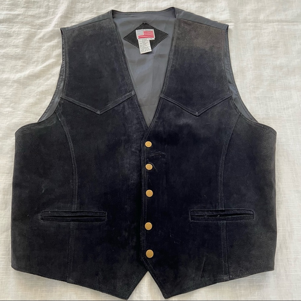 Original Marines men sued vest with brass buttons.  Size XL
